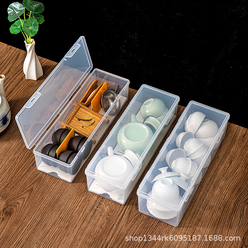 Tea storage box desktop dustproof with lid amplifier kung fu tea cup tea bowl teapot stackable storage rack