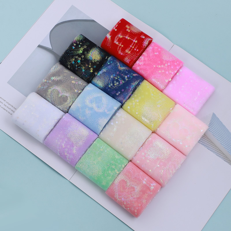 5 Size/Pack Magic Heart Mesh Tulle Ribbon Clothing Accessories Hair Accessories Bow Shoes Flower Ribbon
