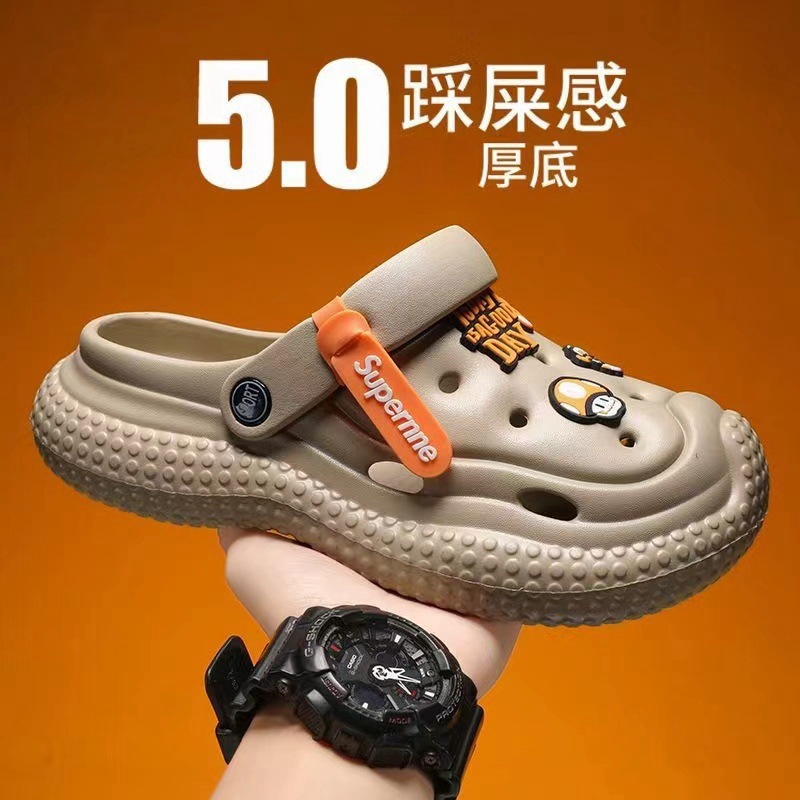 Hole Shoes Men's Home Shoes Household Baotou Shoes Youth EVA Slippers Hollow Beach Shoes Sandals Wholesale
