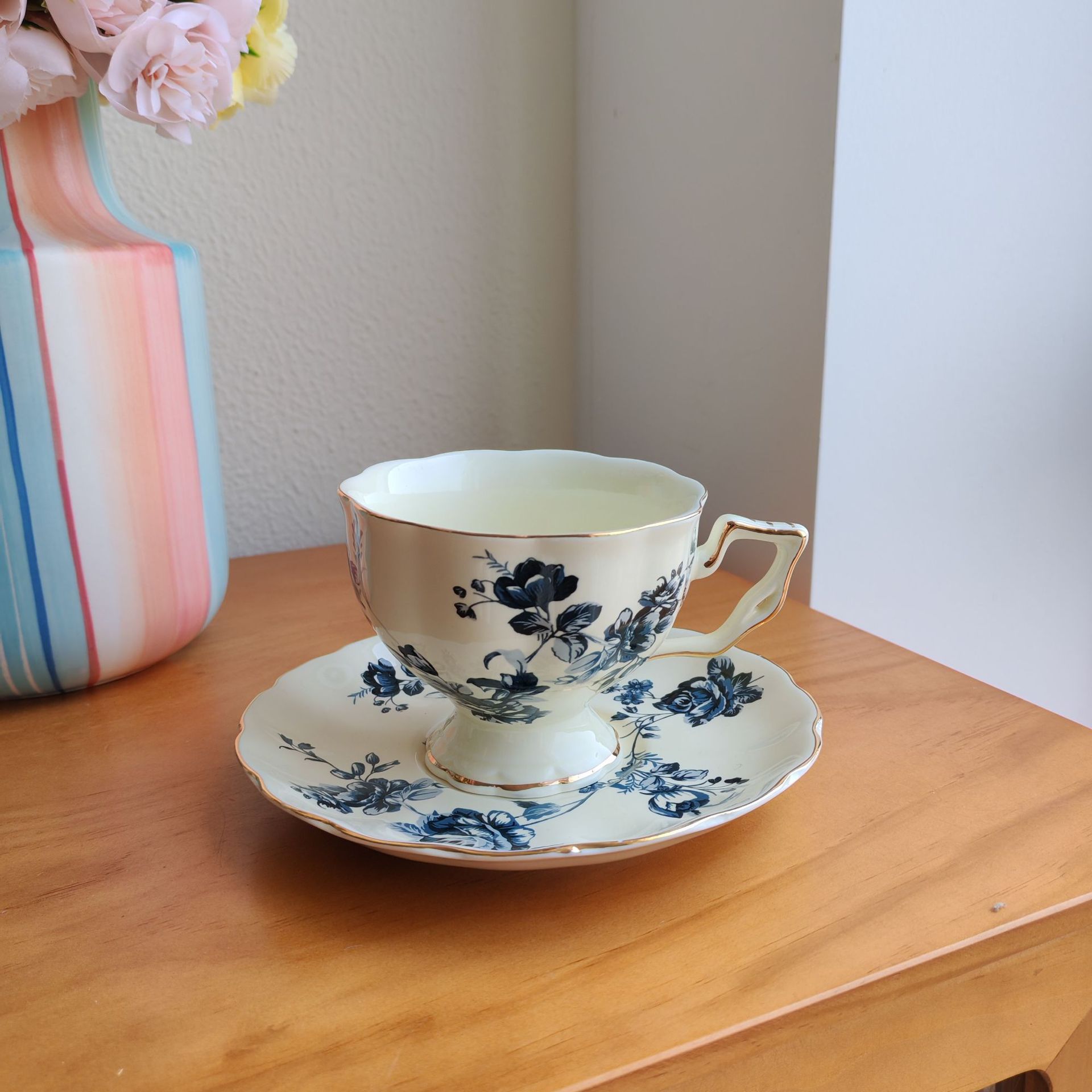 Coffee Cup European Style Coffee Pot Flower Tea Pot Small Luxury British Afternoon Tea Cup Tea Set Household Water Cup Kettle Set