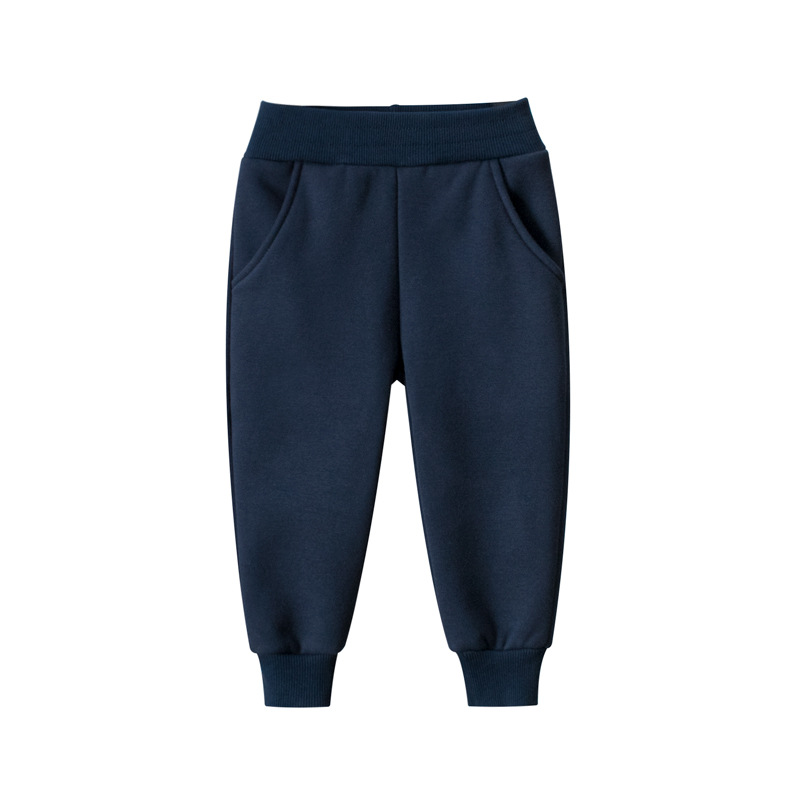 Picture of 27kids Korean children's clothing autumn and winter new wholesale solid color children's sports trousers boys plus velvet casual pants