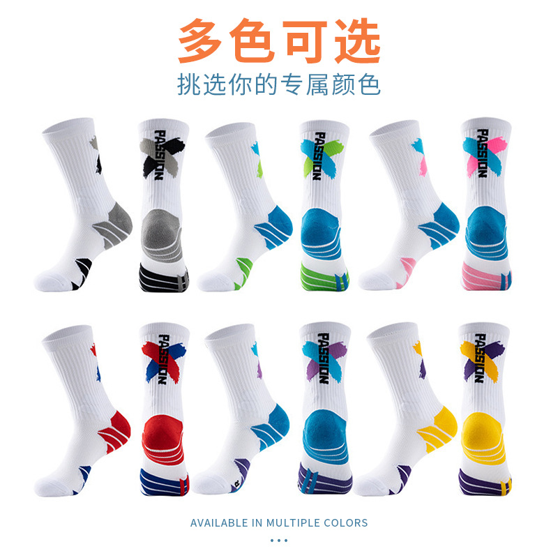 Professional practical basketball socks men's towel bottom high tube sports socks elite college students high-top thick running socks wholesale