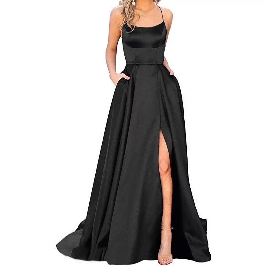 Picture of 2022 Amazon European and American Bridesmaid Dress Long Dress Slim Shoulder-free Best Friend Amazon Bridesmaid Evening Dress