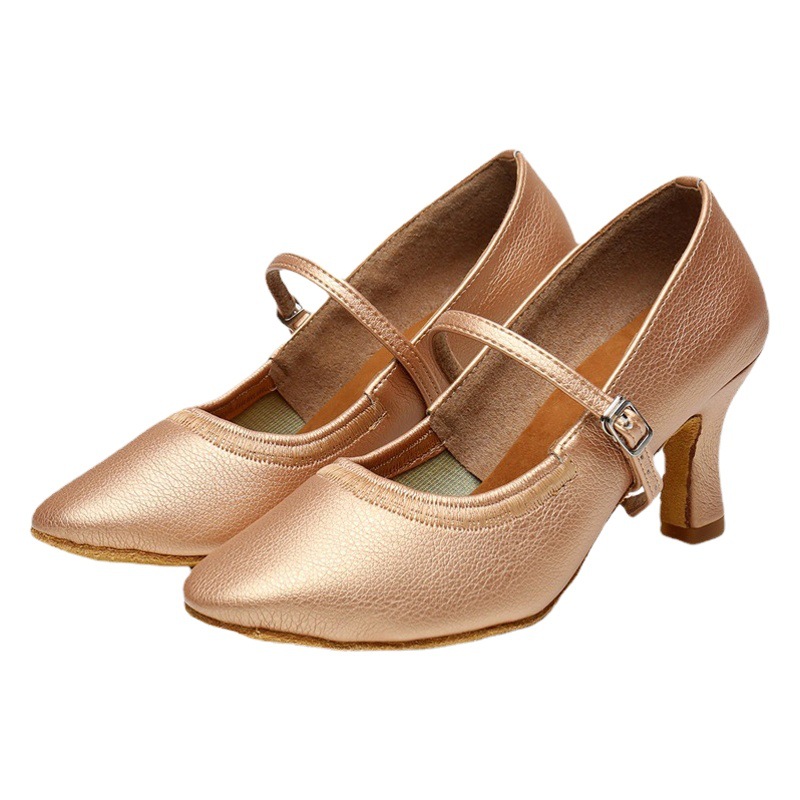Modern Dance Shoes Women's Adult Ballroom Dance Foxtrot High Heeled Big Kids Latin Soft Bottom Practice Waltz Shoes