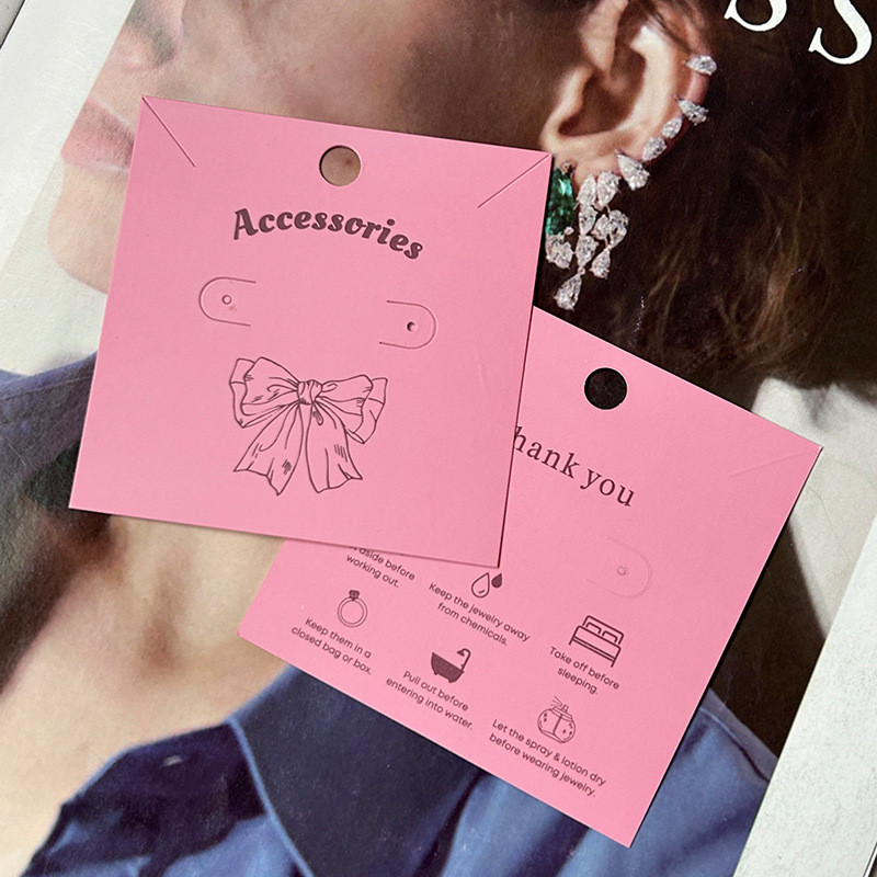 Picture of Manufacturer of Earrings Cardboard Custom Jewelry Packaging Card Printing Hot Stamping Necklace Earrings Hairpin Ring Back Card Customization