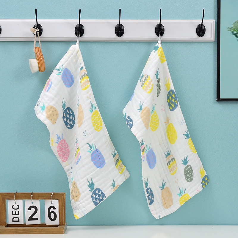 Picture of 6-Layer Seersucker Small Square Towel Kidsren's Towel Pure Cotton Type a Cotton High-Density Saliva Towel Kindergarten Small Towel Pure Cotton