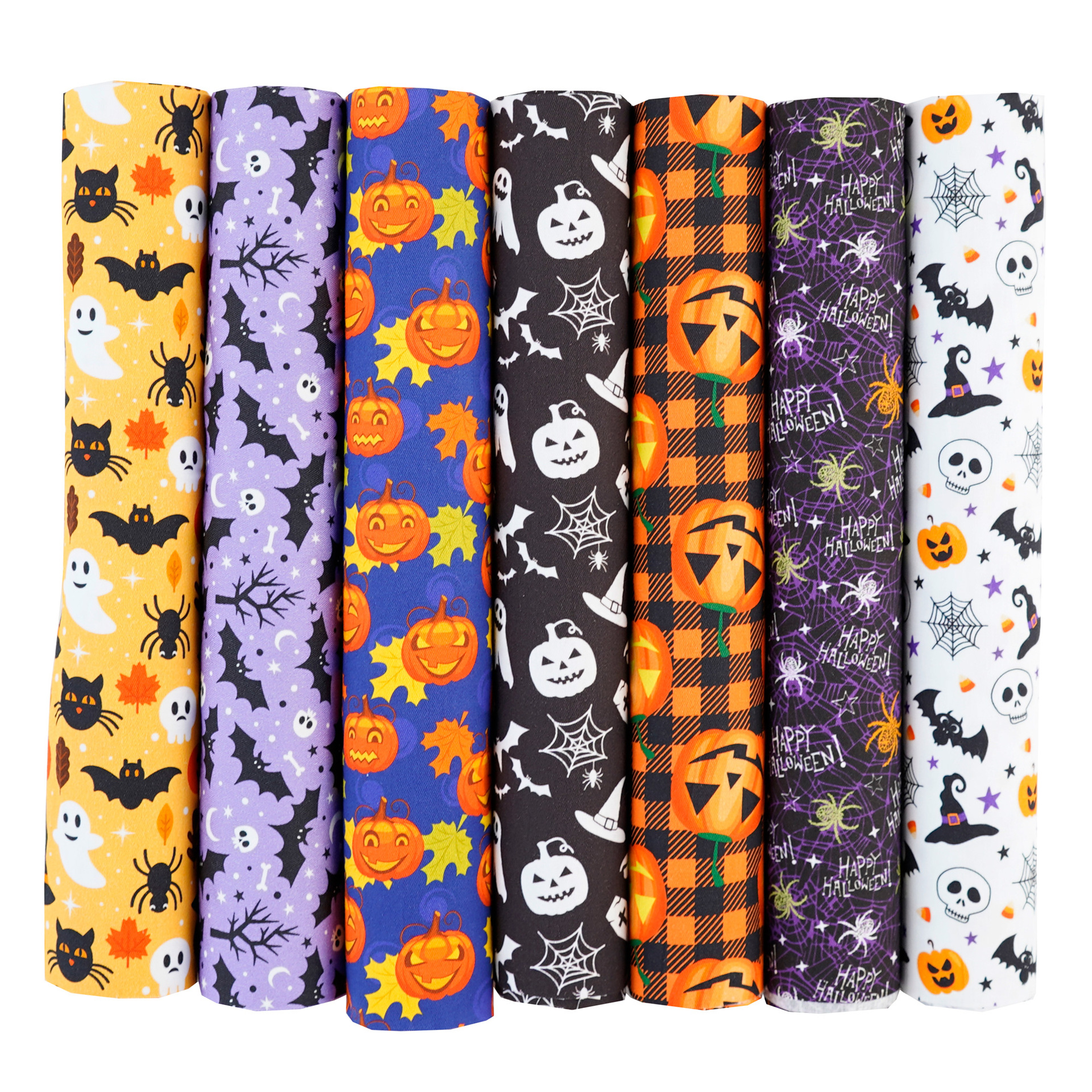 Picture of 7-color patchwork cloth set Halloween Christmas floral cloth cotton floral Plaid handmade diy cotton cloth small cloth head cloth lining