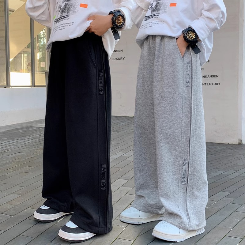 Boys' Straight-Leg Sweatpants Spring and Autumn 2025 New Loose Long Pants Spring Outfit Boys' Casual Wide-Leg Sweatpants