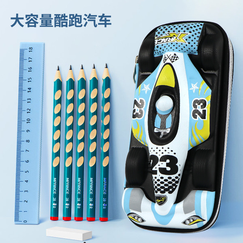 Picture of Three-Layer Eva 	 Large Capacity Cartoon Boys and Girls Children's Simple Car Pencil Case Stationery Bag Waterproof Storage Box
