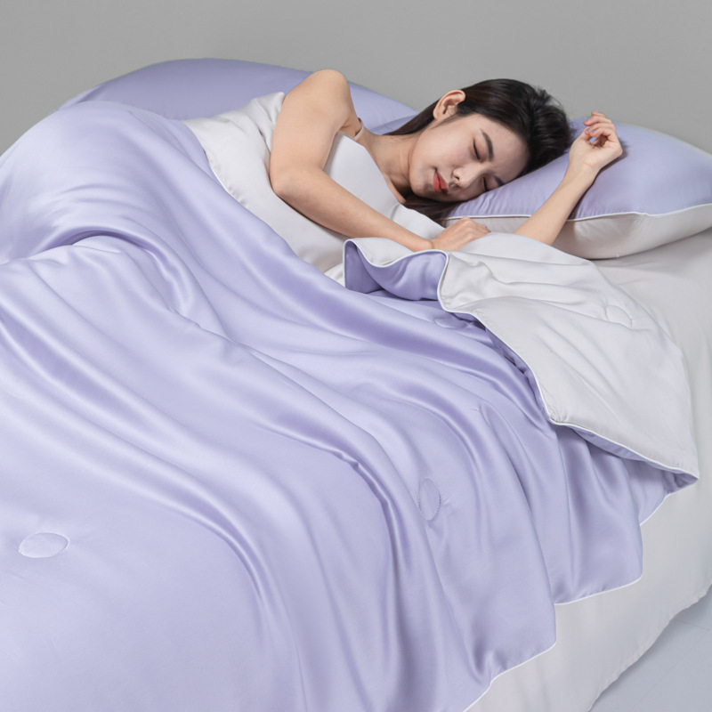 Picture of Class a Washed Ice Silk Summer Quilt Four-Piece Set of Summer Cool Quilt That Can Sleep Naked, Embroidered Air-Conditioned Quilt, Cool Silk Summer Thin Quilt