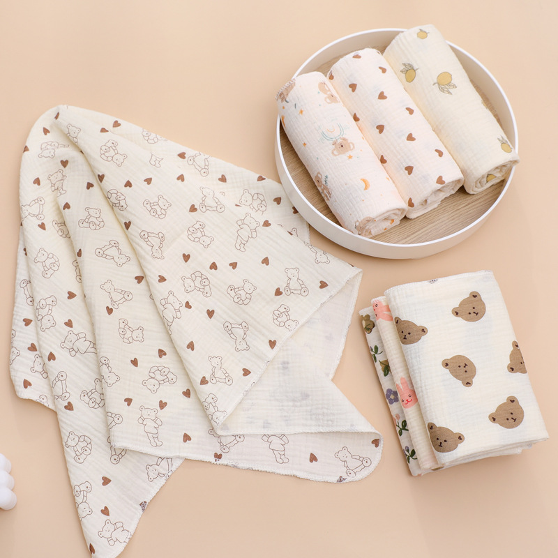 Picture of Baby Towel two-layer cotton gauze class A bath towel hospital newborn bag newborn bath towel wholesale