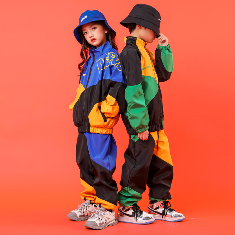 Picture of Children's hip-hop suit for boys hip-hop trendy autumn clothes hiphop hip-hop clothes for girls handsome children's costume performance