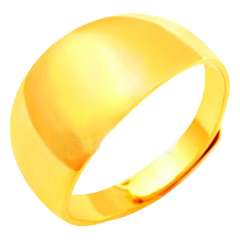 Extra-large Gloss Plated Real Gold Ring Open Ring Simple Fish Blessed Fire Gold Jewelry Wholesale