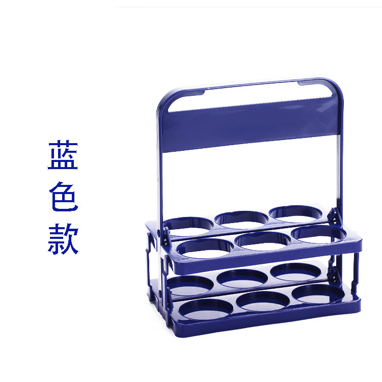 Picture of Wholesale beer plastic basket carrying blue foldable wine rack KTV6 bottle carrying frame red wine basket cup holder