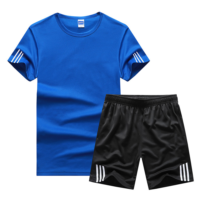 Running Fitness Quick-drying Clothes Large Size Sports Suit Men's Summer New Shorts Short-sleeved T-shirt Casual Two-piece Set Thin