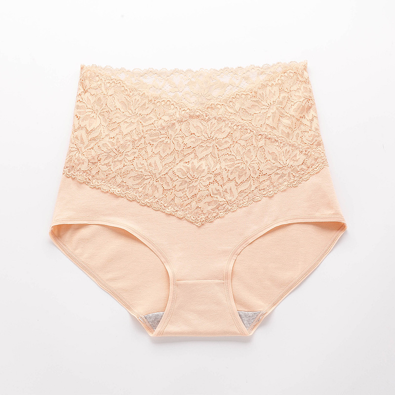 Picture of New V Neck High-Waisted Underwear for Women, Pure Cotton, Antibacterial Crotch Lace, Hot Temptation, Girls' Tummy Control Briefs 8808