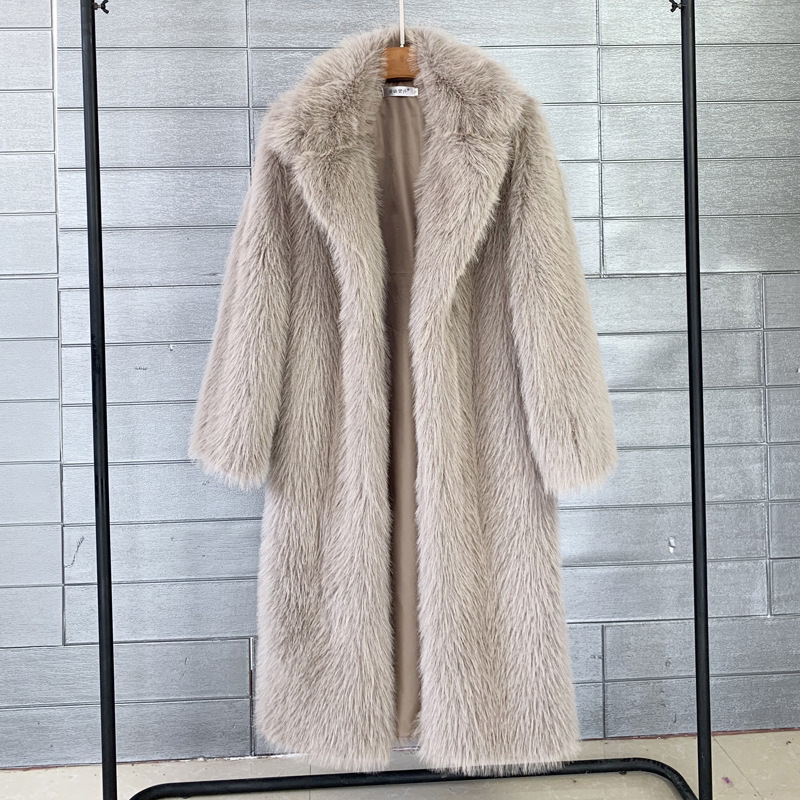Picture of European and American Women's Long Toca Faux Fur Suit for Autumn and Winter Collar Coat Artificial Fur Faux Fur Coat