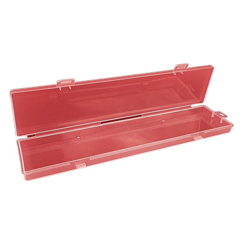 Double Lock rectangular flip storage box fishing gear stationery transparent packing box stickers small card dustproof storage box