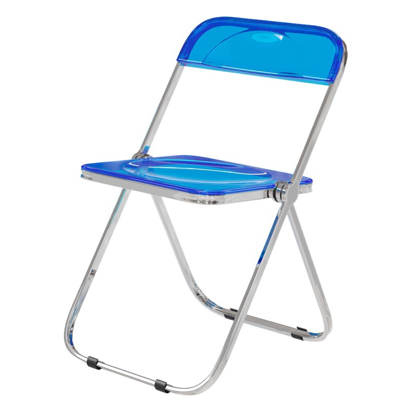 Transparent Folding Chair Acrylic Fashion Crystal Dining Chair Light Luxury Backrest Stool ins Cyber Popular Photo Chair Makeup Chair