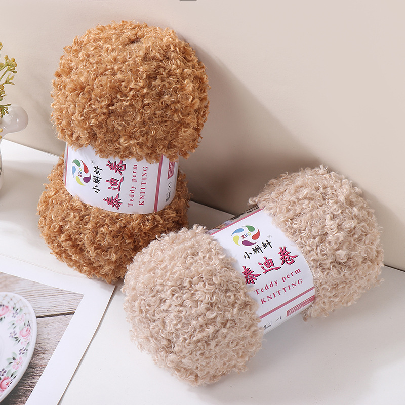 Picture of Wholesale Teddy Curly Wool Loop Thread Handmade DIY Loop Velvet Crochet Thread Hand Knitted Scarf Doll Thread