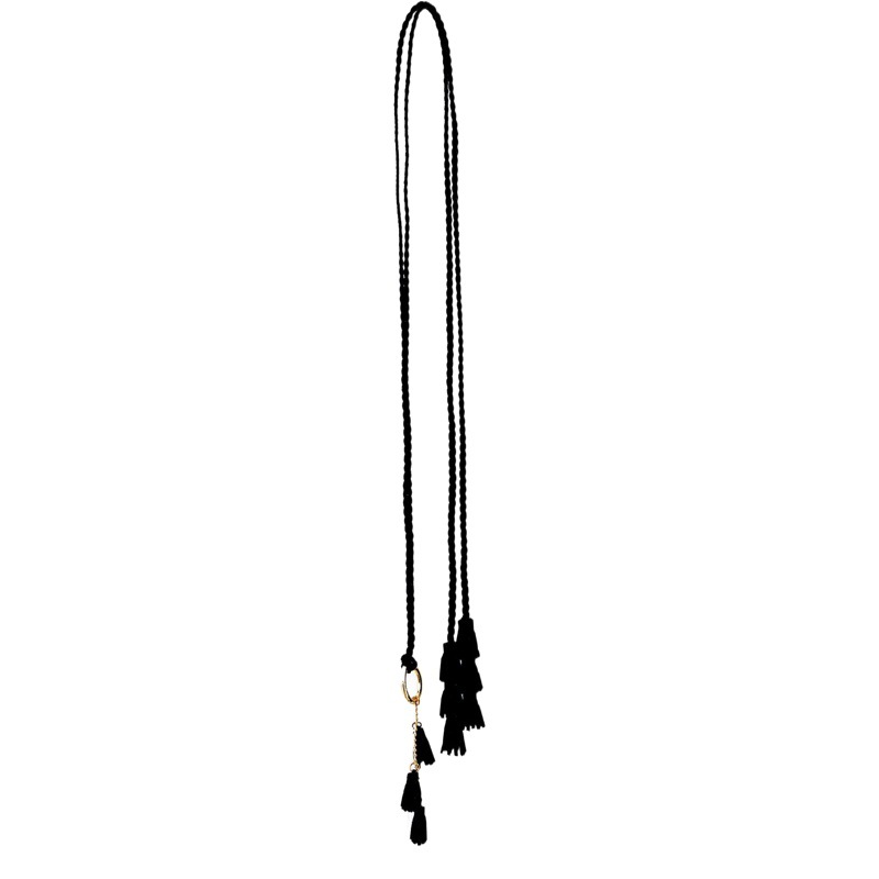 Women's decorative thin belt hand-woven waist rope women's simple dress accessories tassel waist chain Four Seasons long