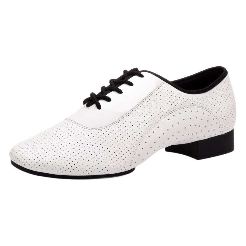 Dance Palmer Genuine Leather Men's Modern Dance Shoes Two Point Bottom White Outdoor Rubber Bottom Fur Bottom Low Heel Latin Dance Shoes Square