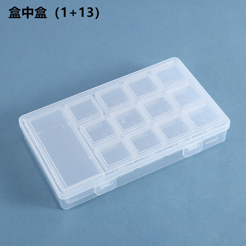 Multifunctional pp transparent plastic box earrings ring jewelry multi-compartment dustproof anti-oxidation painting accessories packaging box