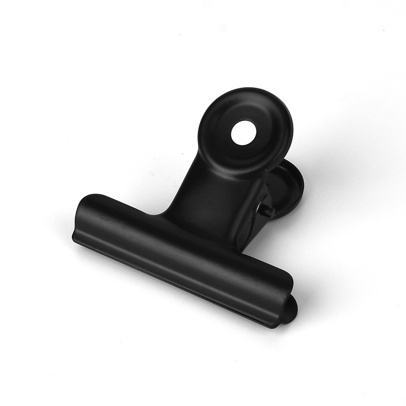 Picture of Stationery clip creative metal clip bill clip Japanese metal clip long tail clip 22mm black paint round clip
