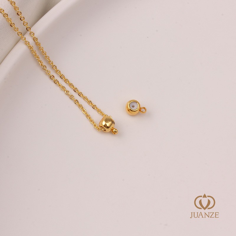 Picture of Bag gold color belt hanging without hanging silicone plug positioning adjustment round bead spacer handmade DIY hand necklace material accessories