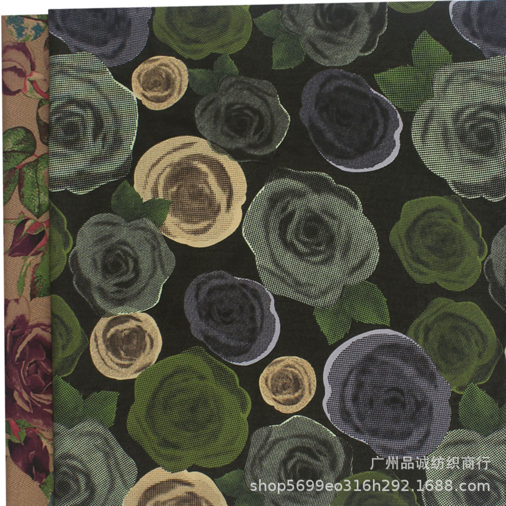 Shattered Card Plain Satin Printed Ink Rose Chiffon Printed Cloth Spring and Summer Blouse dress Cheongsam Fabric