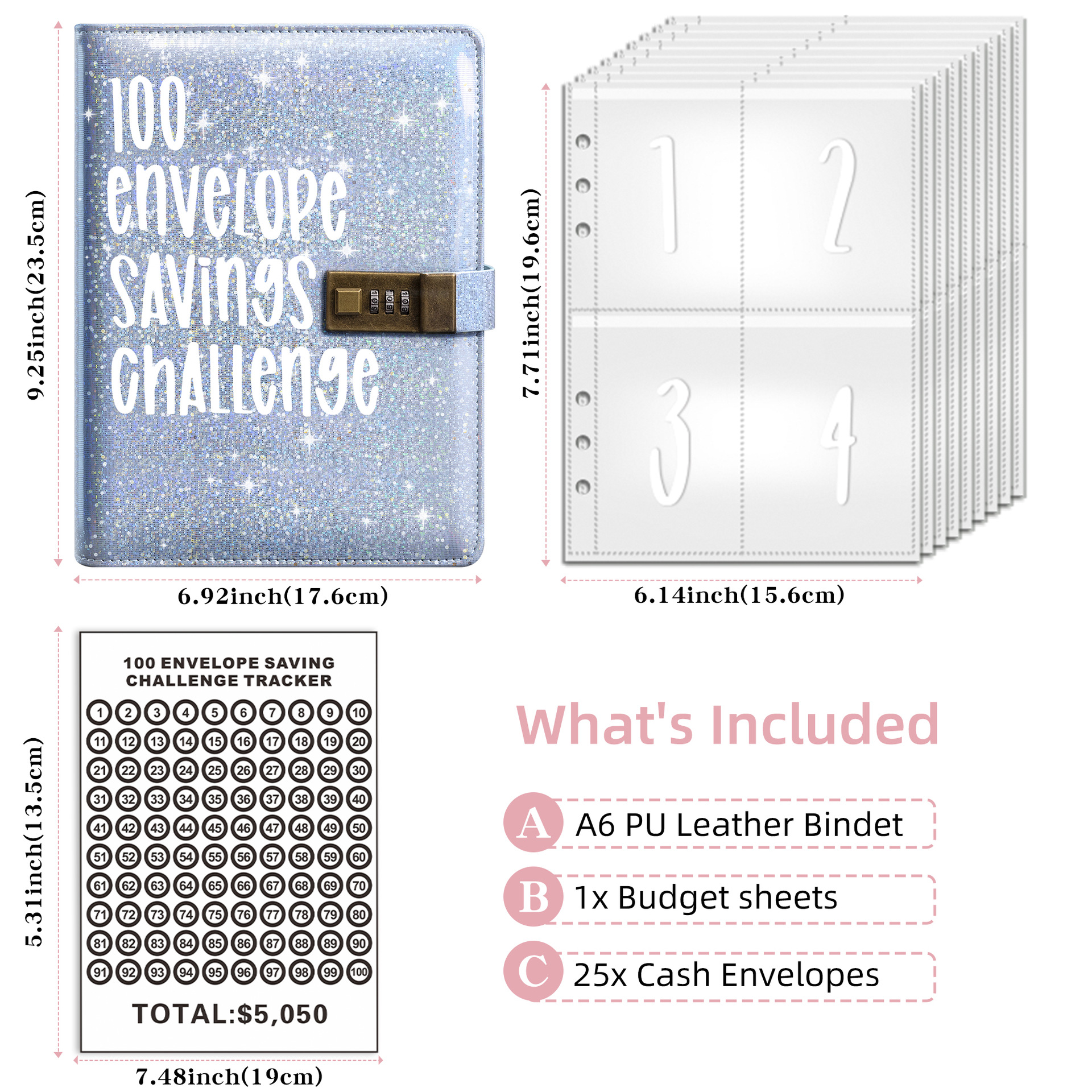 Picture of 100EnvelopeChallenge magic color macaron loose-leaf couple envelope challenge saving money book