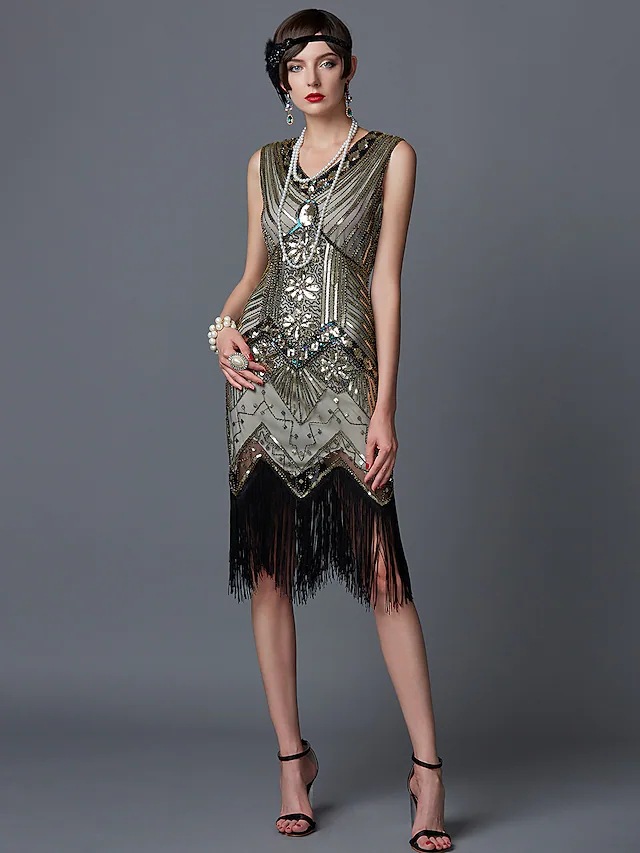 Picture of Gatsby Evening Dress Banquet Dress Tassel 1920 Vintage Sequins dress Amazon plus size Women's Dresses