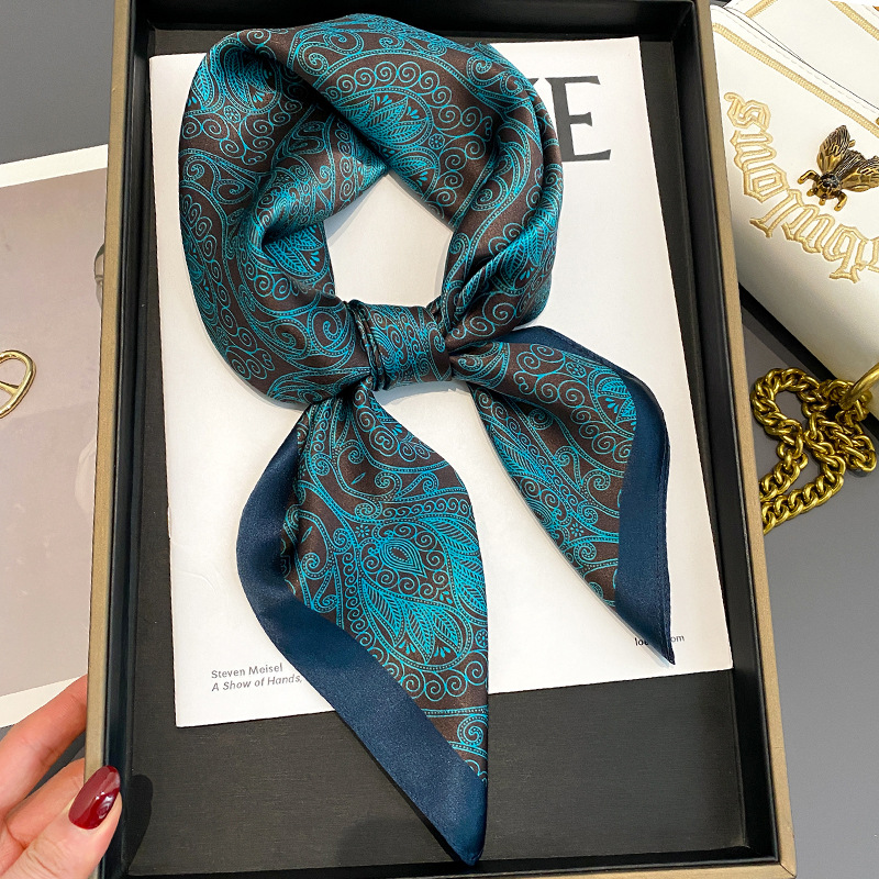 2022 Korean Fashion Spring and Autumn Summer Silk Square Scarf Women's Decorative Scarf Shawl Mulberry Silk Scarf Neck Protection