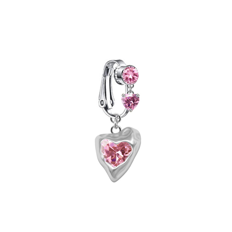 Picture of Gaby European and American Cross-Shaped Navel Ring Planet Moon Navel Ring Navel Ornament Rabbit Heart Non-Porous Navel Nail Ear Clip Dual Use