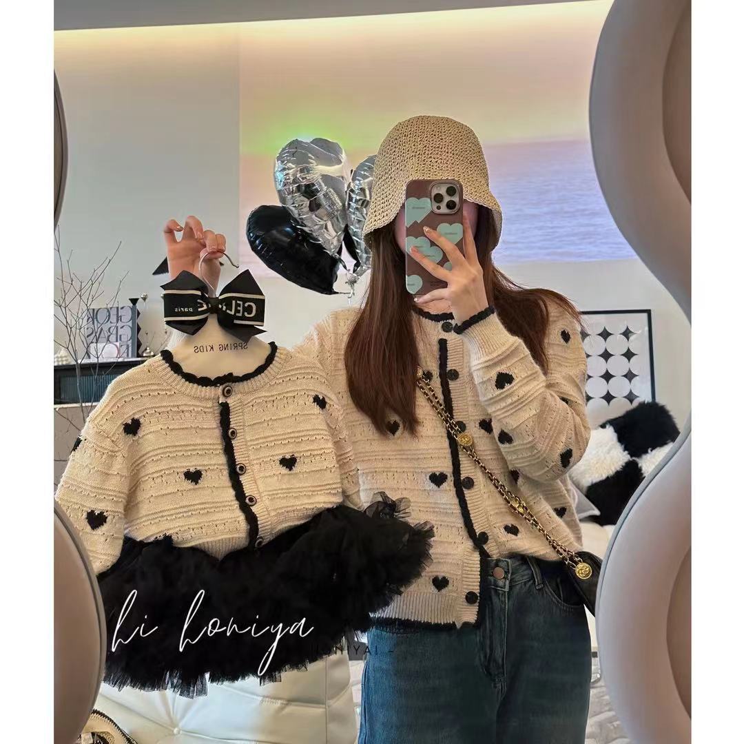 Picture of Girls' knitted cardigan Spring and Autumn 2023 new western style sweater coat outer wear thin girls' children's clothing