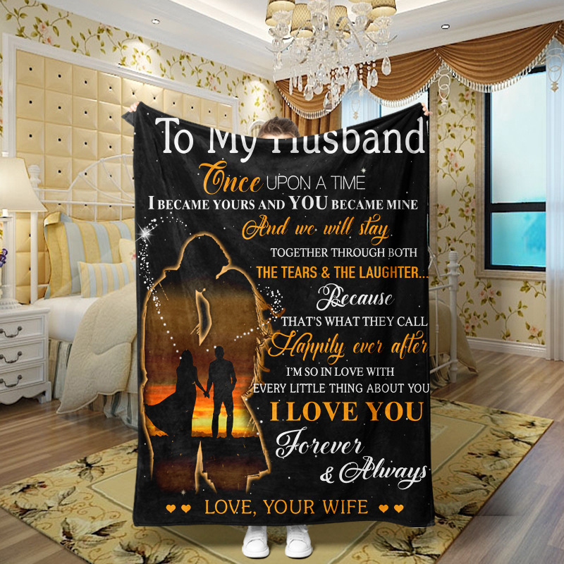 Picture of Family love teachers and students girlfriends love message flannel blanket summer air conditioning blanket autumn and winter nap printing blanket