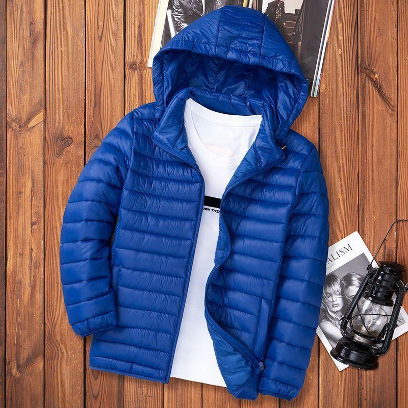 Picture of Light Down Cotton-padded Jacket Men's Autumn and Winter Cotton-padded Jacket New Short Vertical Collar Men's Casual Hooded Plus Size Lightweight Jacket