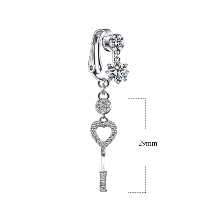 Picture of Gaby European and American Cross-Shaped Navel Ring Planet Moon Navel Ring Navel Ornament Rabbit Heart Non-Porous Navel Nail Ear Clip Dual Use