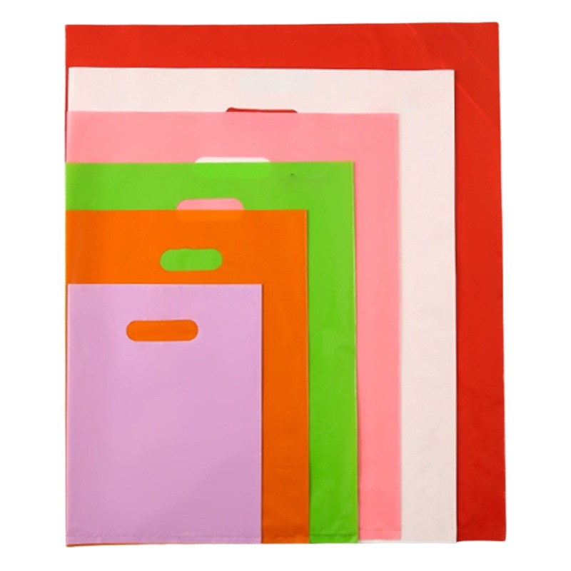 Flat Mouth Plastic Four-Finger Bag for Clothing, Accessories, Cosmetics, Shopping, Advertising Printing, Tote Bag, Handbag