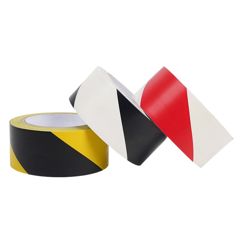 pvc warning tape wholesale black and yellow zebra crossing landmark safety sign tape color line floor tape