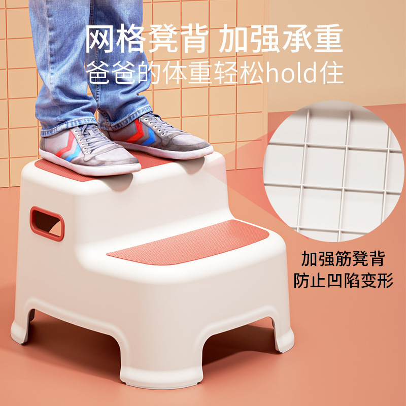 Picture of Ladder stool, home two-step ladder step, foot pedal, high and low stool, ladder chair, dual-purpose kitchen climbing stool, car wash stool, two-step stool