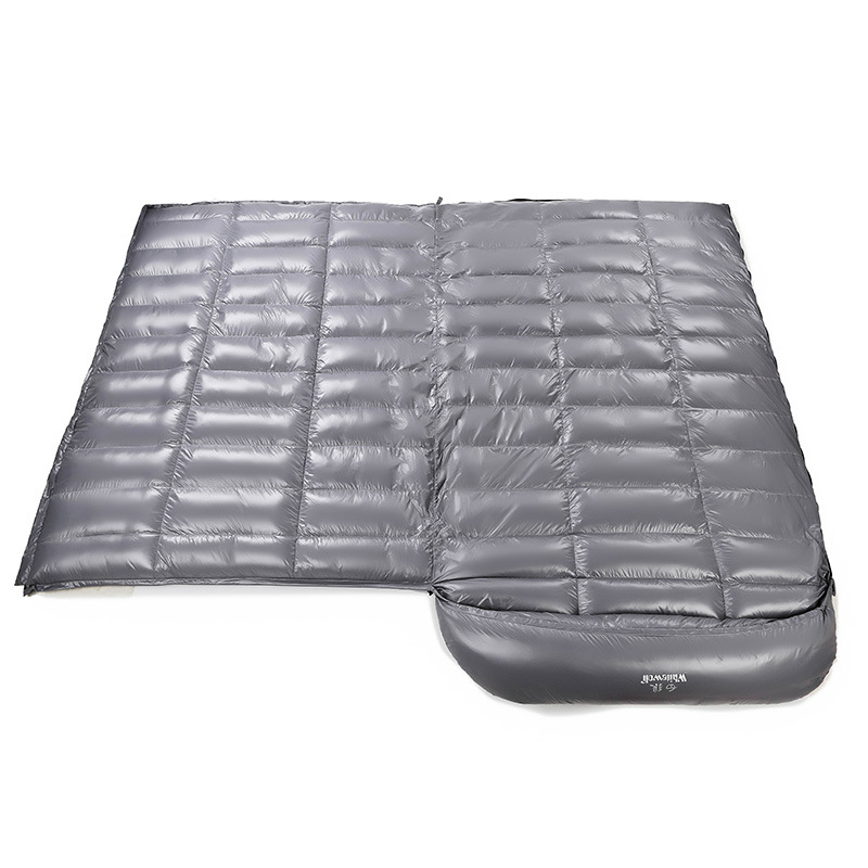 Picture of Factory wholesale double sleeping bag machine washable white duck down outdoor camping sleeping bag adult double travel sleeping bag in stock