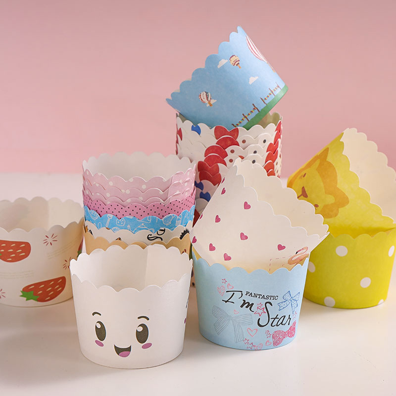 Small Muffin Cup, High Temperature Resistant Oven Cake Mold, Thomas Muffin Cup, Cake Baking Paper Cup, 50 Machine-Made Cups