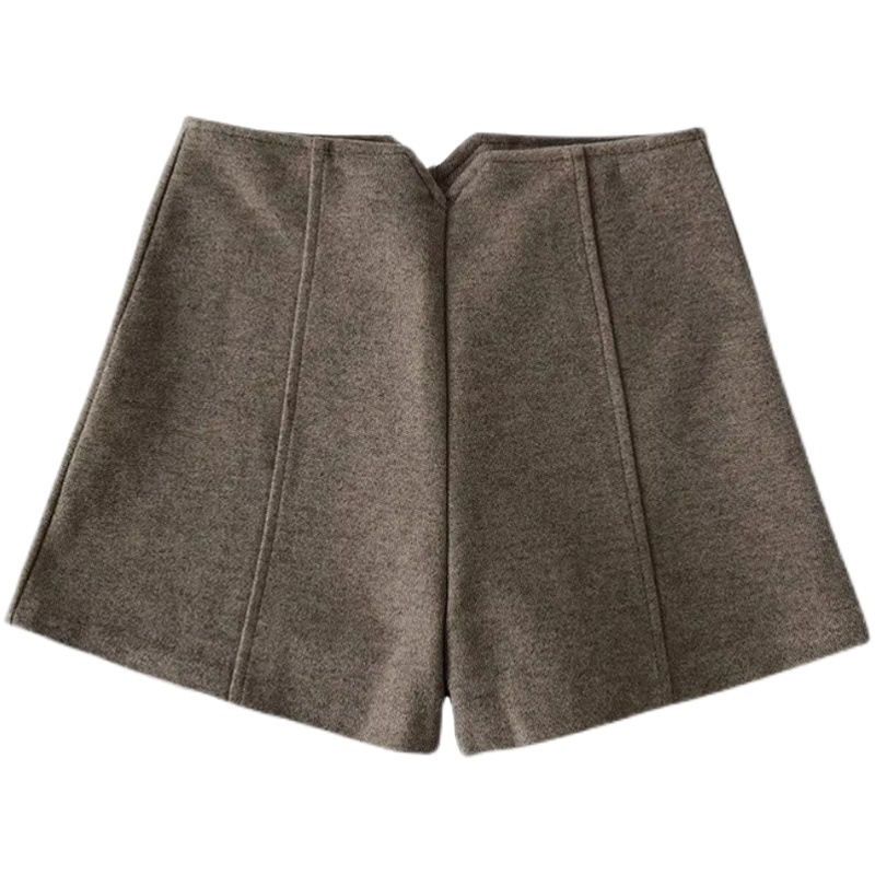 Woolen Shorts Women's Autumn and Winter New High Waist Slimming Wide Leg Pants Bottoming Outer Wear Small Fashionable plus size Boot Pants