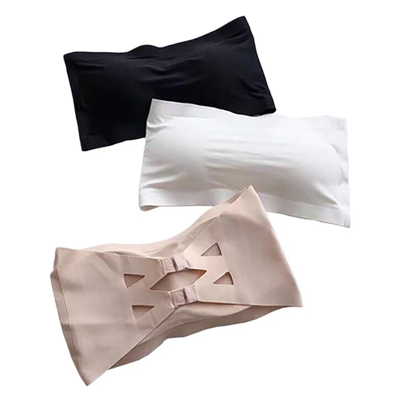 Ice Silk One-word Wai Strapless Anti-walking Light Wrapping Chest Beautiful Back Tube-shaped Underwear Female Student Invisible Bra No Steel Ring Summer
