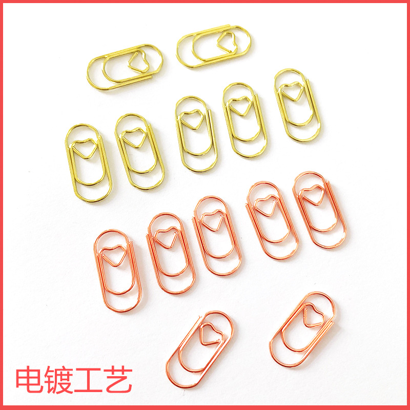 Cute mini love paper clip wholesale small star metal paper clip antique 20mm heart clip