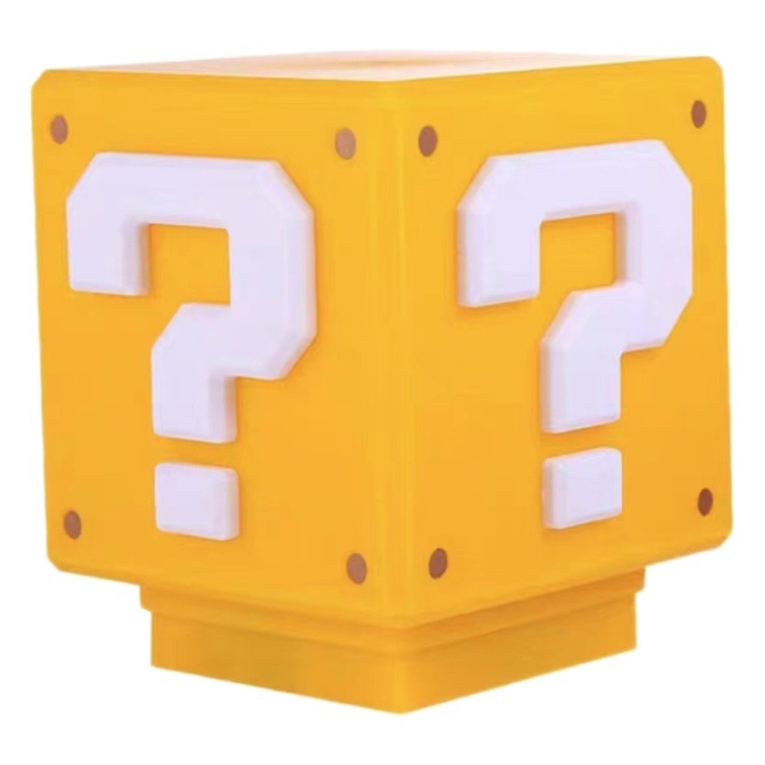 Mario question mark light night lights colorful lights can be silent square three generation question mark gold coin sound creative desktop atmosphere light