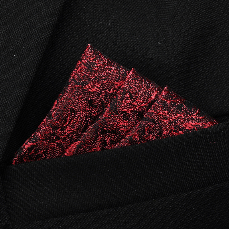 Picture of Silk Romantic Rose Square Scarf Men's Suit Pocket Scarf Shirt Mulberry Silk Dress Suit Breast Scarf Breast Scarf