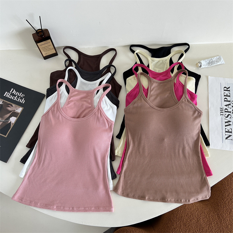 Sexy I-shaped vest with chest pad inside chest wrap hot girl sling beautiful back outside wear bottoming