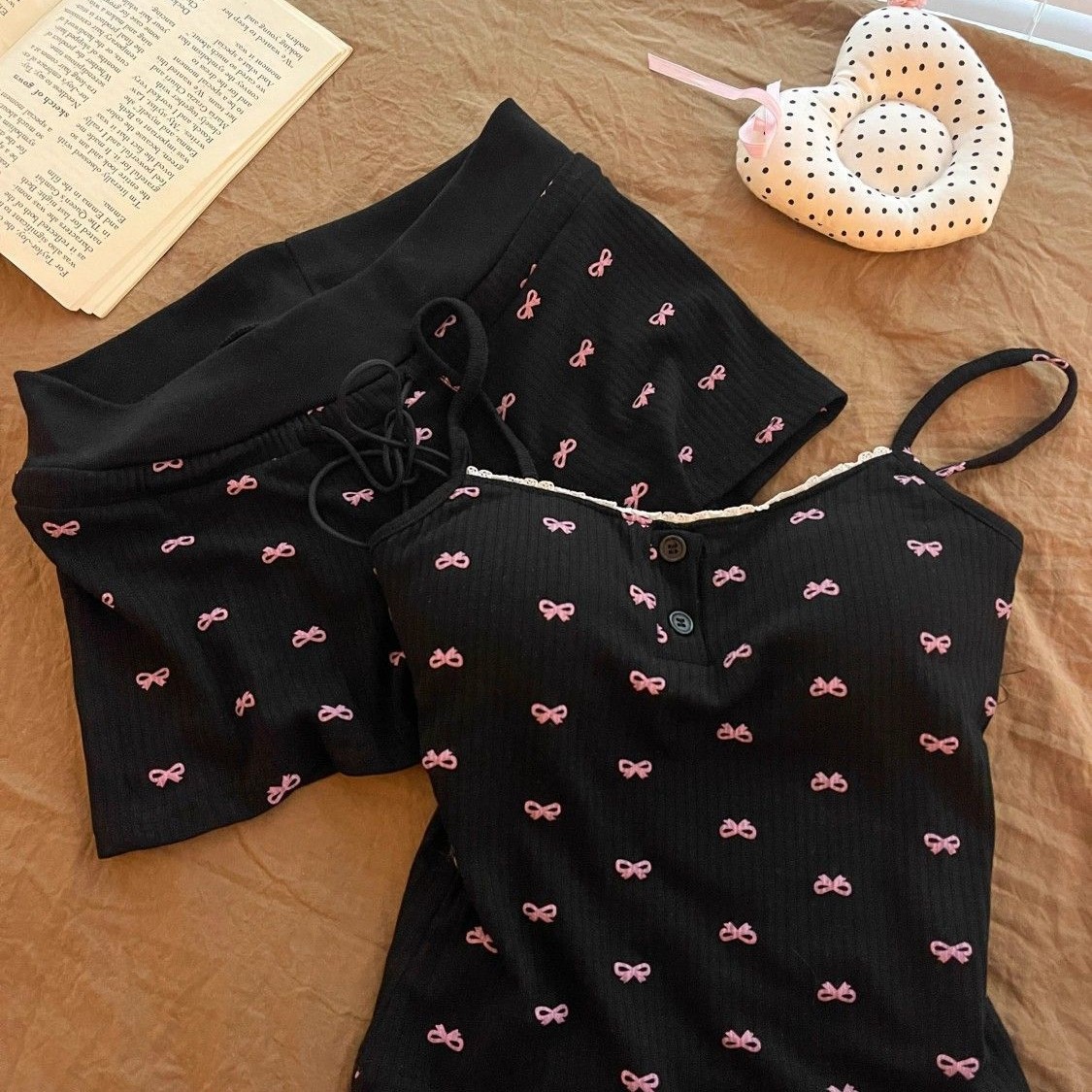 Can Be Worn Outside Suspender Pajamas for Women Summer New 2025 Sweet Girl Sexy Slim Printed Home Clothes Set
